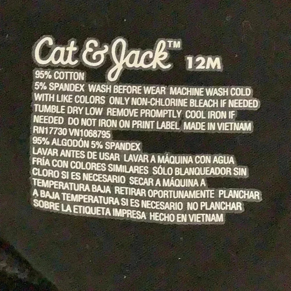 Cat & Jack 12M Black Capri Leggings. New with Tags - Picture 5 of 5